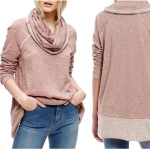 Free People FP Beach Terracota Cocoon Cowl Neck Pullover Sweatshirt